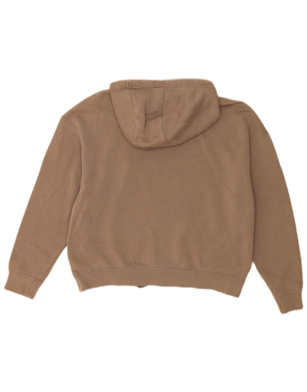 Jumper com capuz Nike feminino gráfico oversized UK 6 XS algodão marrom