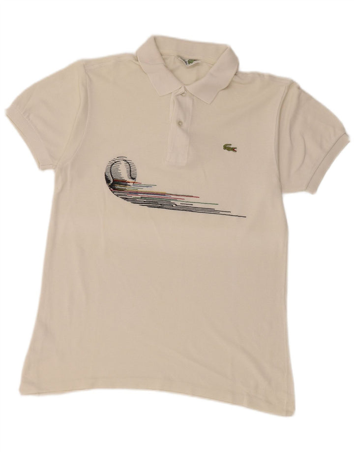 Camisa polo masculina LACOSTE tamanho 3 pequeno algodão branco
