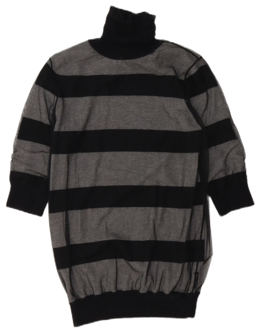 Suéter feminino Armani Jeans com gola redonda e listrado cinza médio UK 12