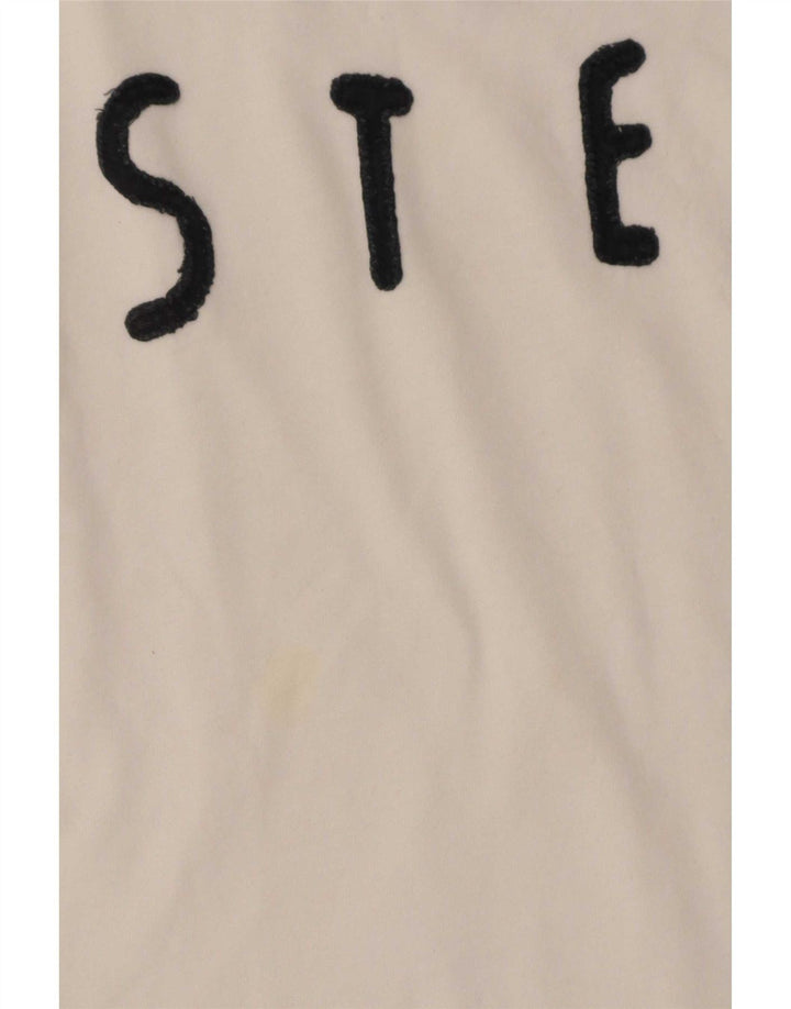 Hollister Camiseta masculina gráfica top pequeno branco
