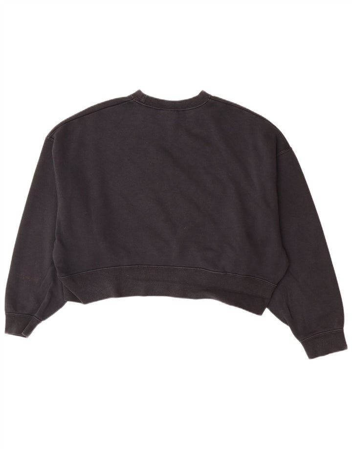 Nike Womens Crop Oversized Moletom Jumper UK 10 Pequeno Algodão Preto