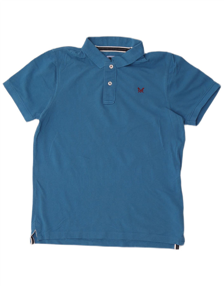 Camisa polo masculina Crew Clothing algodão azul médio