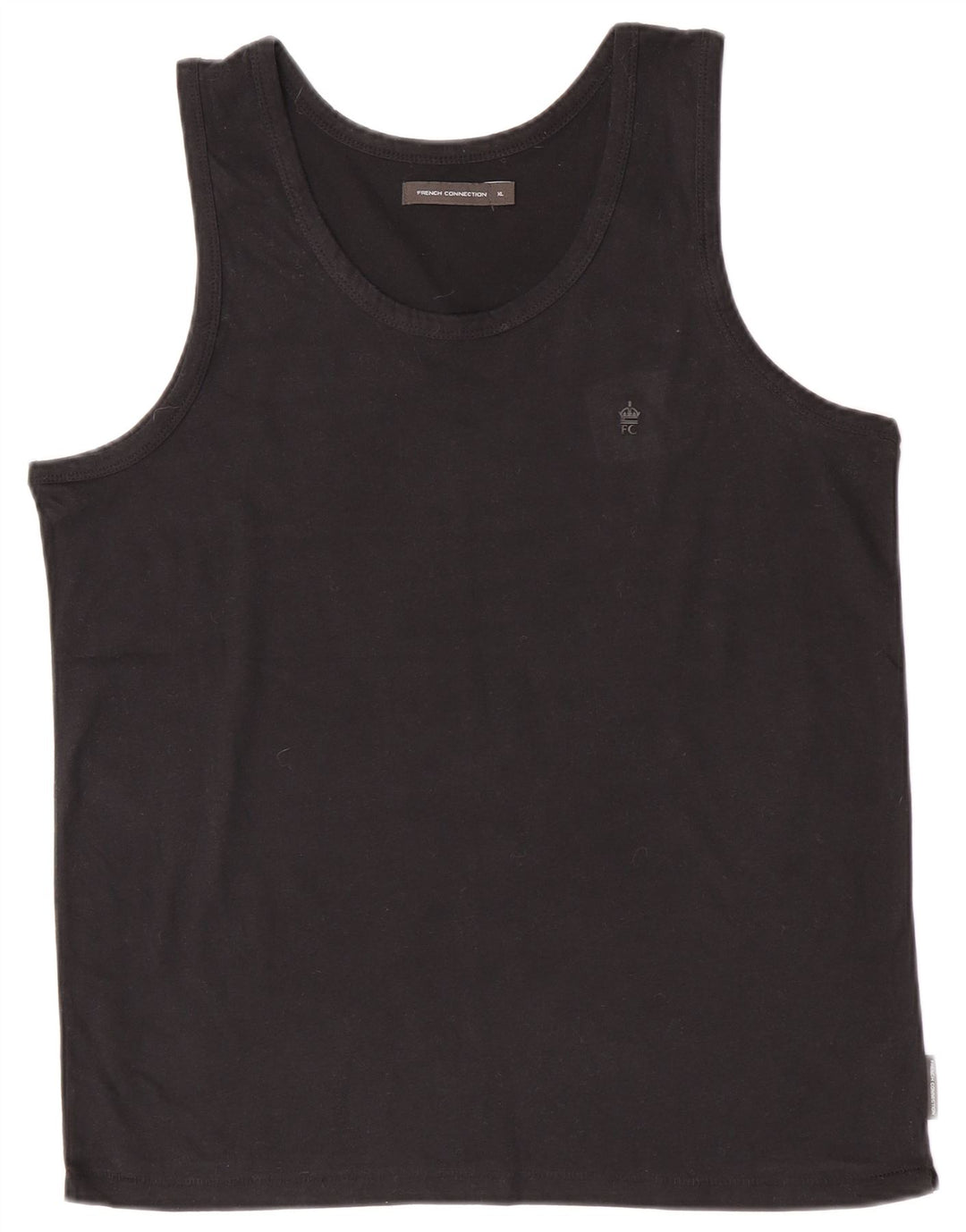 Colete masculino French Connection Top XL de algodão preto