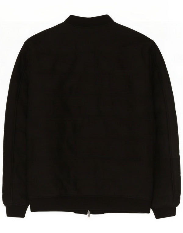 Zara Mens Bomber Jacket UK 42 XL Poliéster Preto