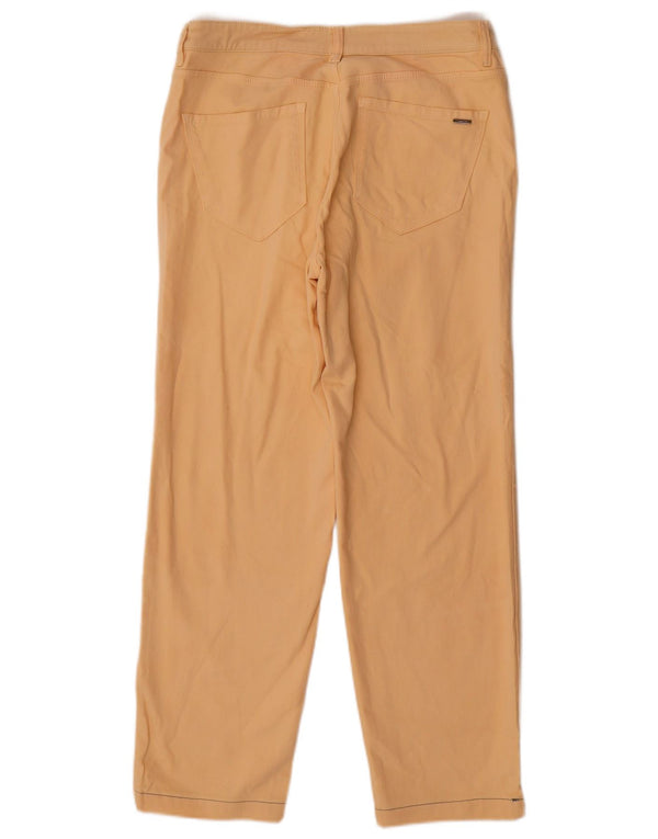 Calça feminina reta casual Massimo Dutti EU 40 médio W30 L27 amarelo