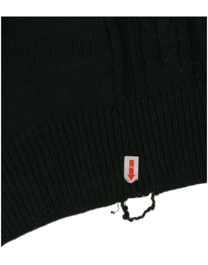 Suéter masculino KAPPA com gola polo e lã geométrica verde médio