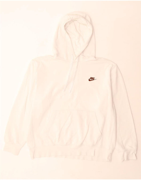 Nike Mens Hoodie Jumper Grande Algodão Branco