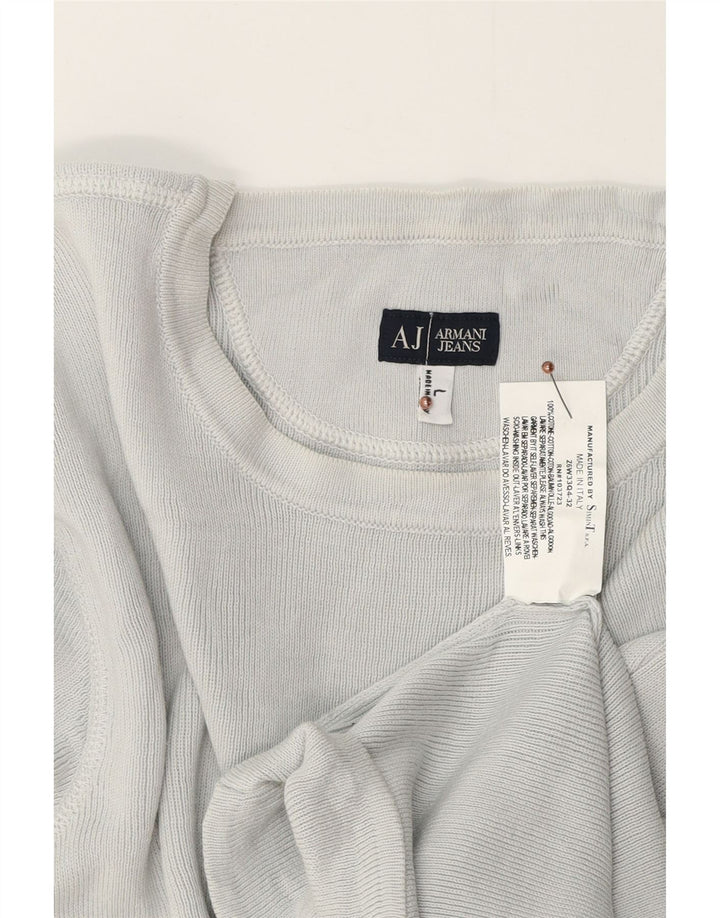 Armani Jeans Top masculino manga comprida grande algodão cinza