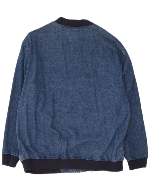 Jaqueta jeans feminina grande Asos Reino Unido 10 algodão colorblock azul pequeno