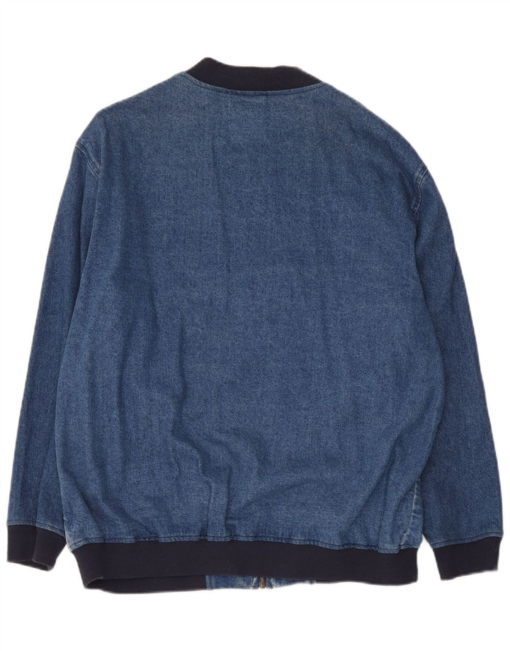 Jaqueta jeans feminina grande Asos Reino Unido 10 algodão colorblock azul pequeno