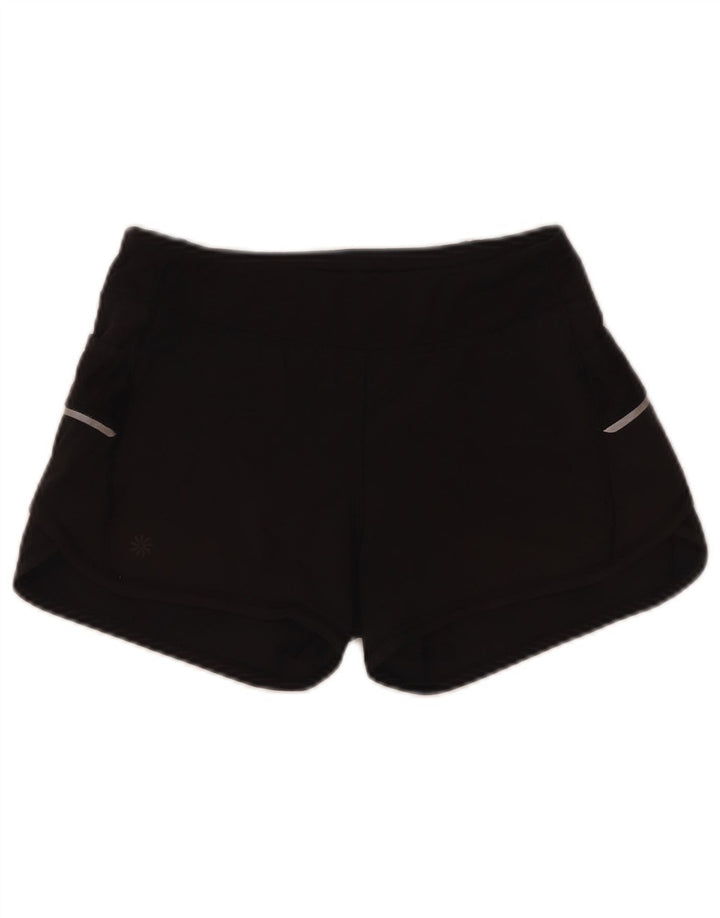 Shorts esportivos femininos Athleta 8-9 anos médio preto poliéster