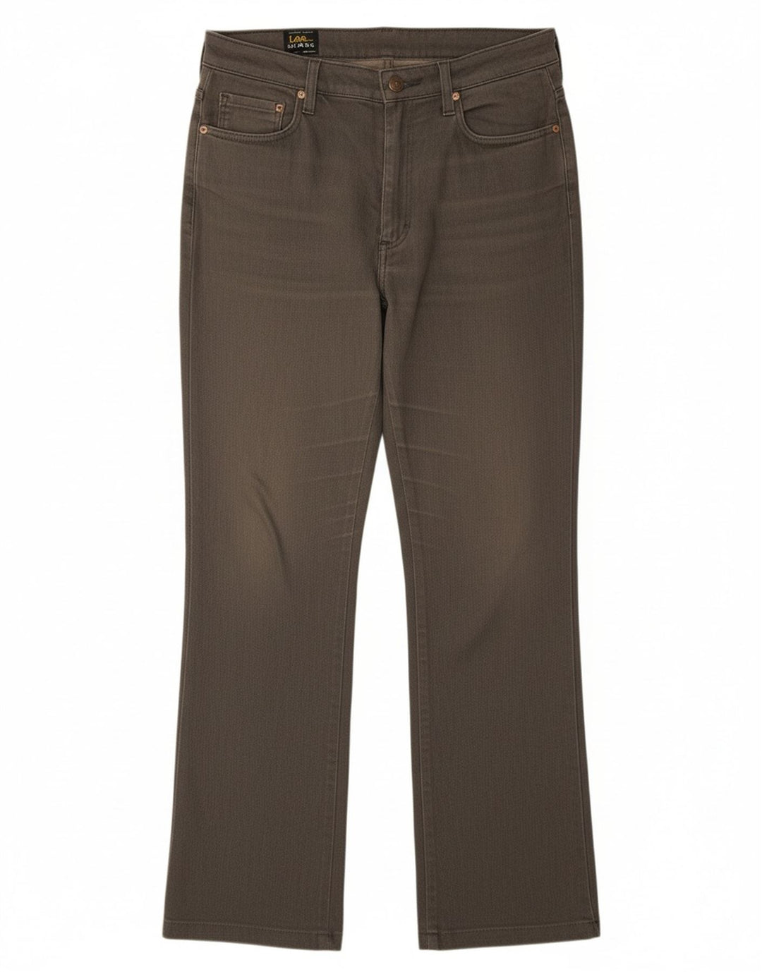 Calça feminina casual reta LEE W33 L30 algodão cinza