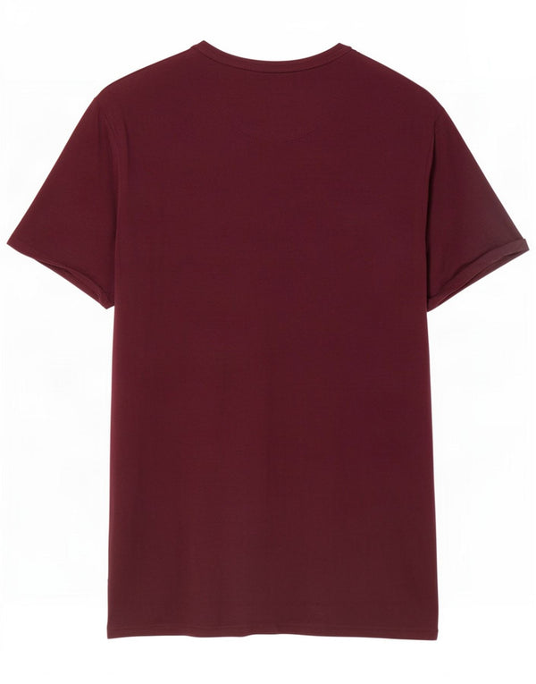 Camiseta masculina Guess Slim Fit com estampa gráfica de algodão médio Borgonha