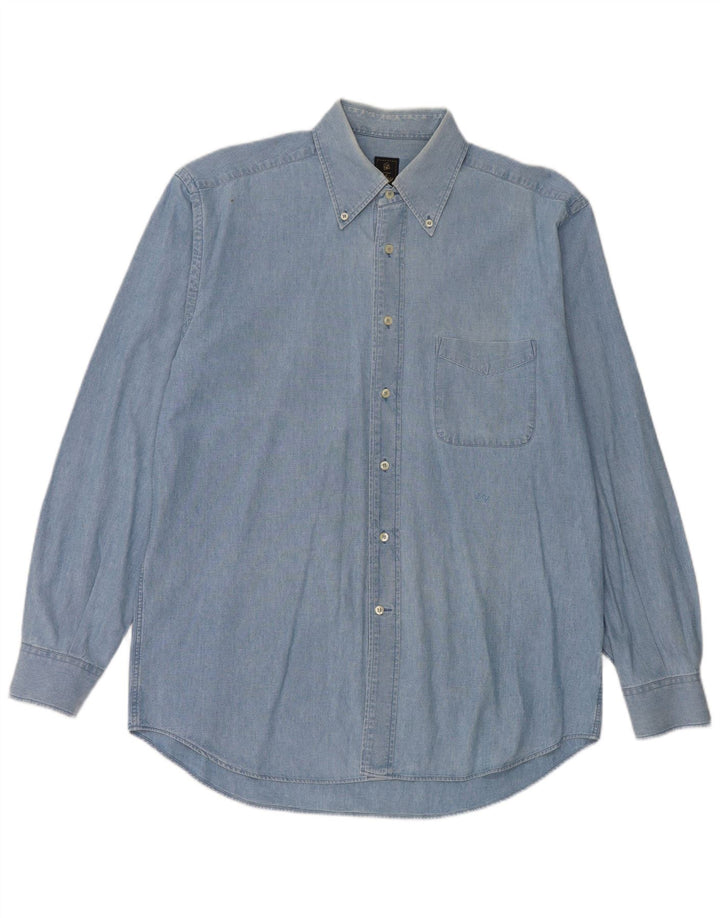 Camisa jeans masculina Fay grande algodão azul