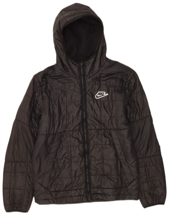 Jaqueta corta-vento masculina Nike com capuz UK 36 pequena preta