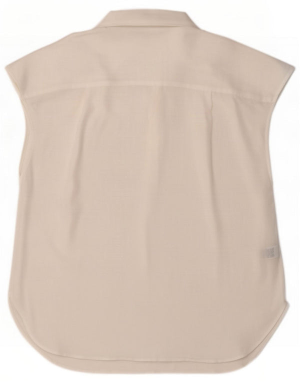 Blusa feminina Marks & Spencer UK 14 grande poliéster branco