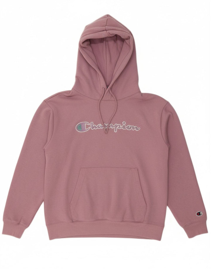 CHAMPION Suéter feminino com capuz grande e gráfico UK 6 XS rosa