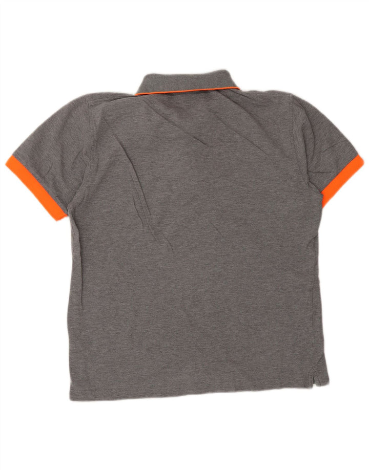 Camisa polo masculina SUN68 algodão cinza médio