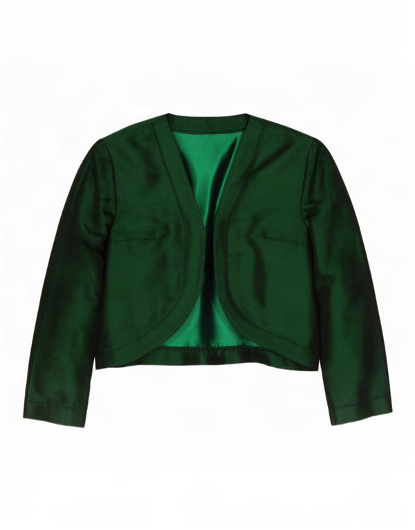 Jaqueta Bolero Feminina Vintage Manga 3/4 Reino Unido 10 Verde Pequeno