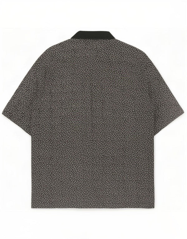 Camisa feminina de manga curta Please UK 18 XL preta geométrica