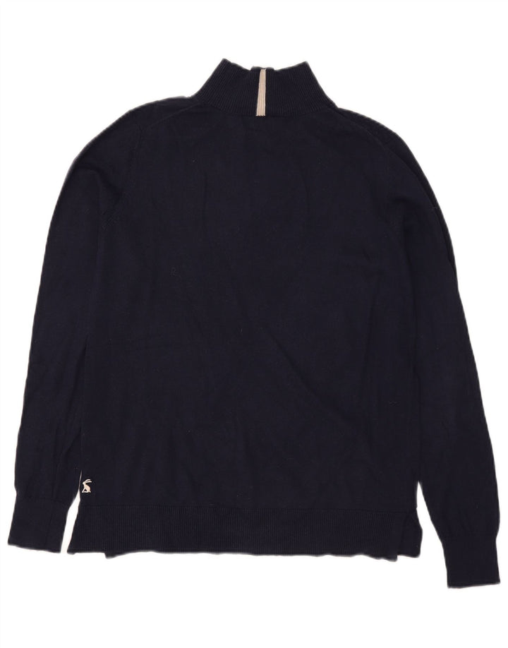 Suéter feminino Joules com gola tartaruga, Reino Unido 12, médio, azul marinho, algodão