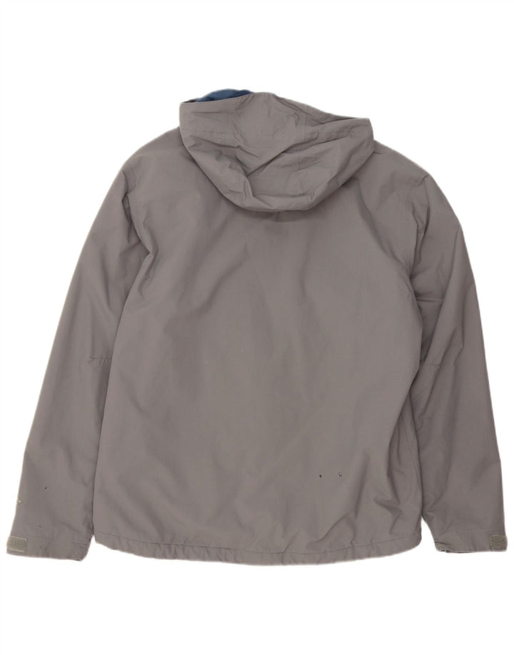 Jaqueta corta-vento masculina Columbia com capuz UK 38 cinza médio colorblock