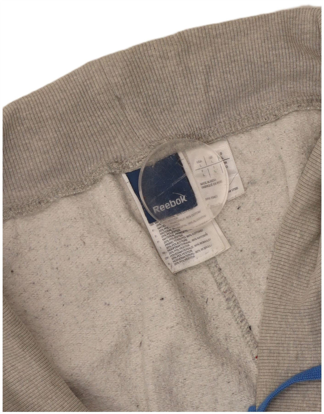 REEBOK Calça de treino masculina Joggers grande algodão cinza