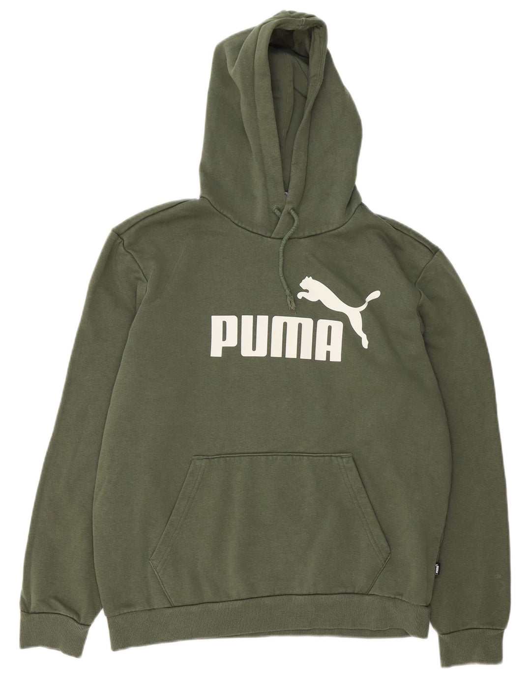 Puma Mens Graphic Hoodie Jumper Médio Algodão Cáqui