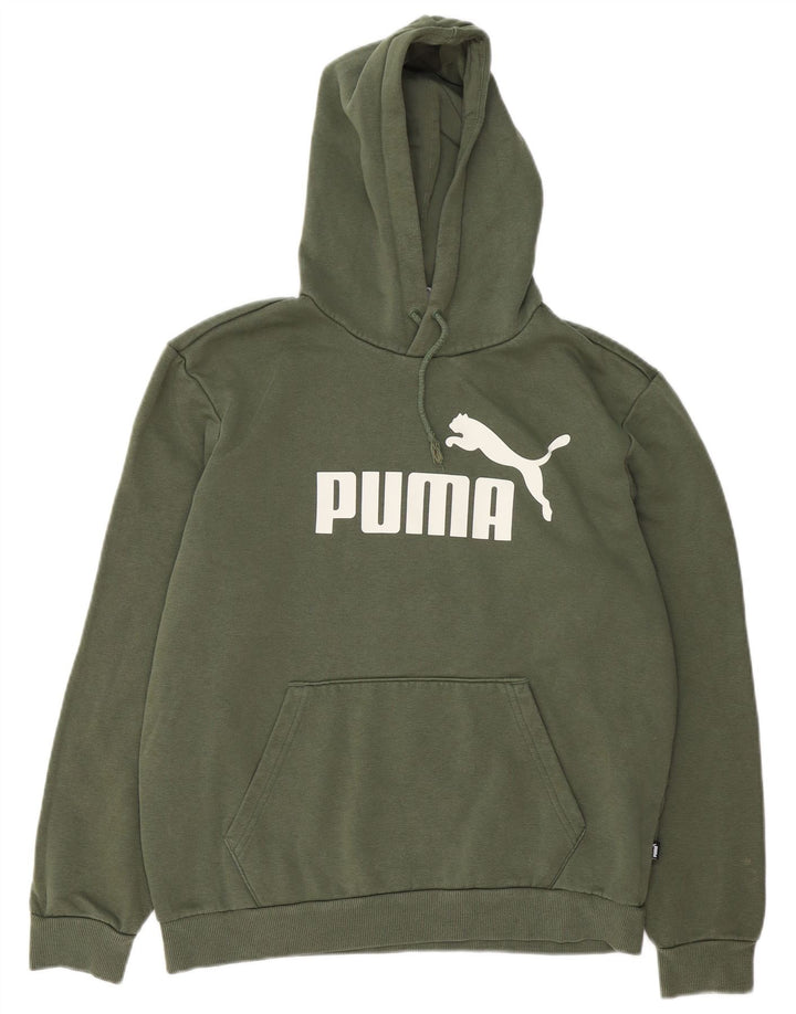 Puma Mens Graphic Hoodie Jumper Médio Algodão Cáqui