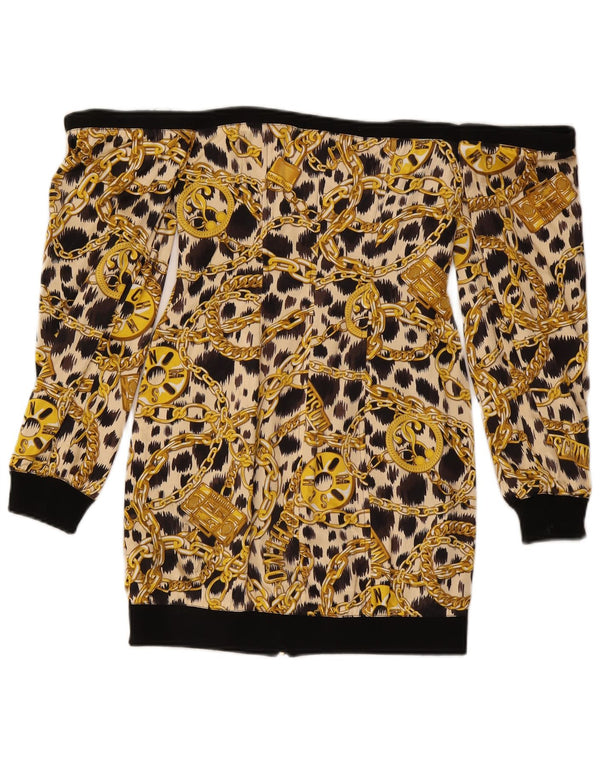 H&MOSCHINO Vestido feminino com zíper e ombros de fora IT 36 XS amarelo colorblock