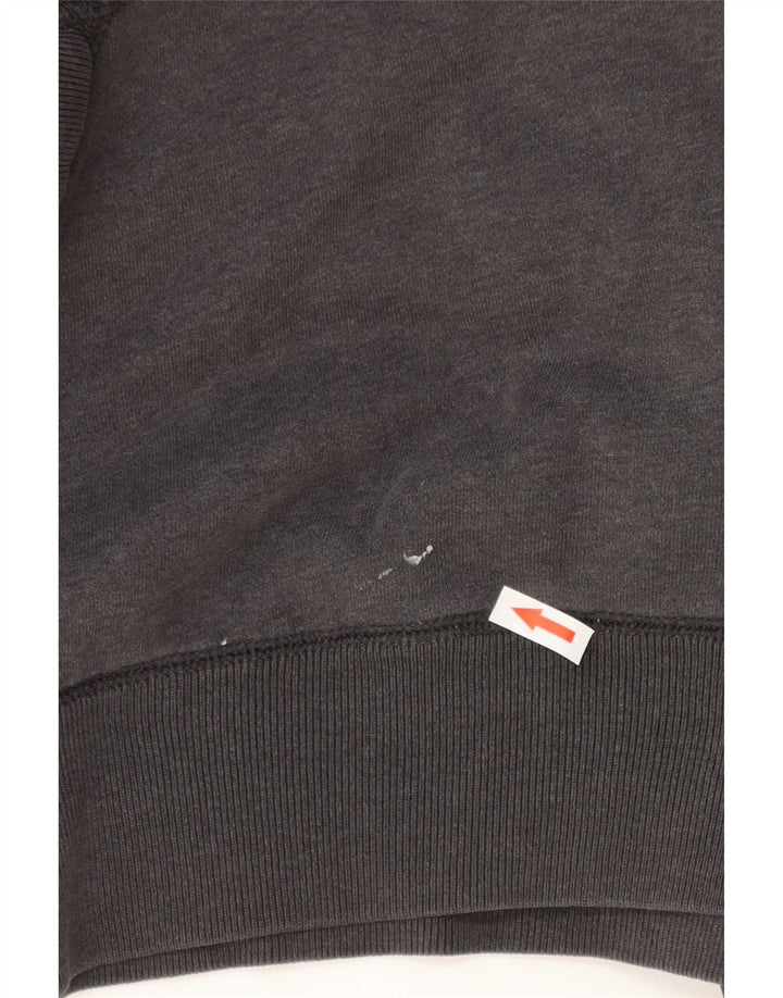 Suéter com capuz masculino Superdry grande algodão cinza