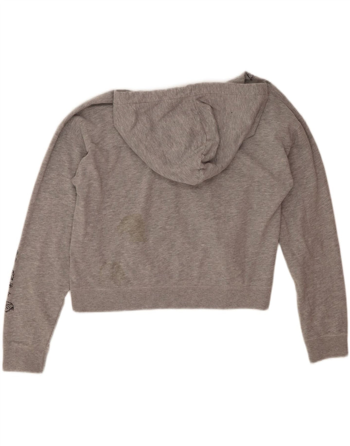 JACK WILLS Suéter feminino com capuz e corte UK 14 grande algodão floral cinza