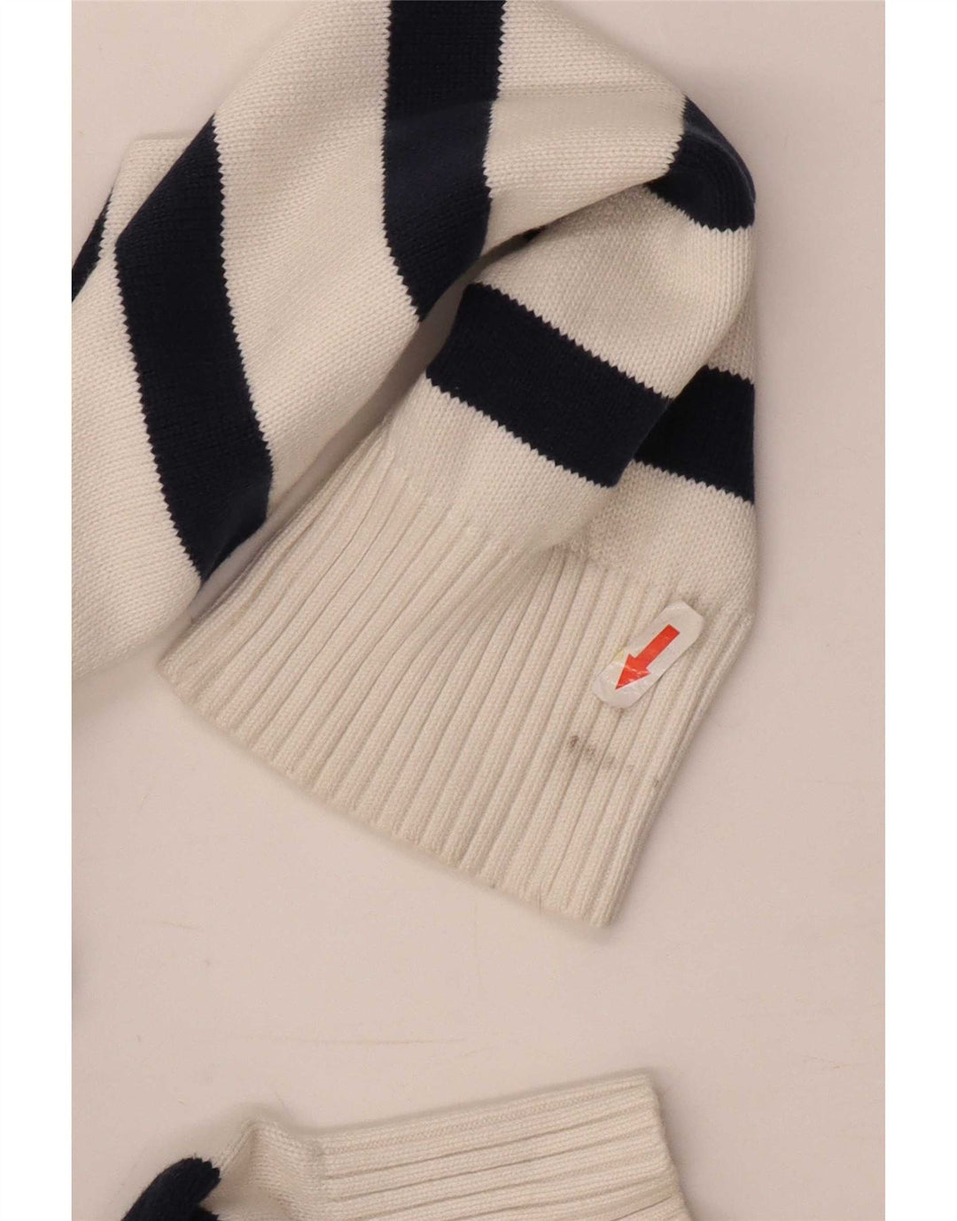 Suéter masculino Tommy Hilfiger com gola redonda e listrado branco grande