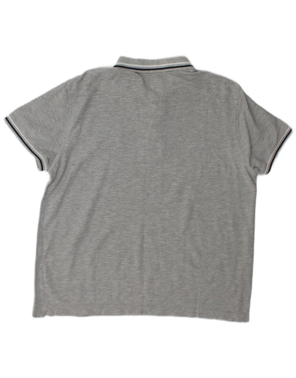 Camisa polo masculina Lotto cinza médio manchado