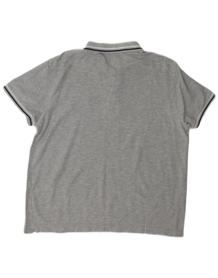 Camisa polo masculina Lotto cinza médio manchado