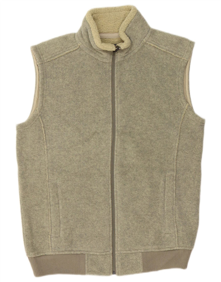 Jaqueta masculina de treino sem mangas Marks & Spencer, poliéster cáqui médio