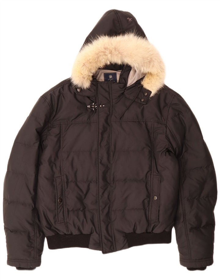 Jaqueta masculina Fay acolchoada com capuz UK 44 2XL poliéster preto