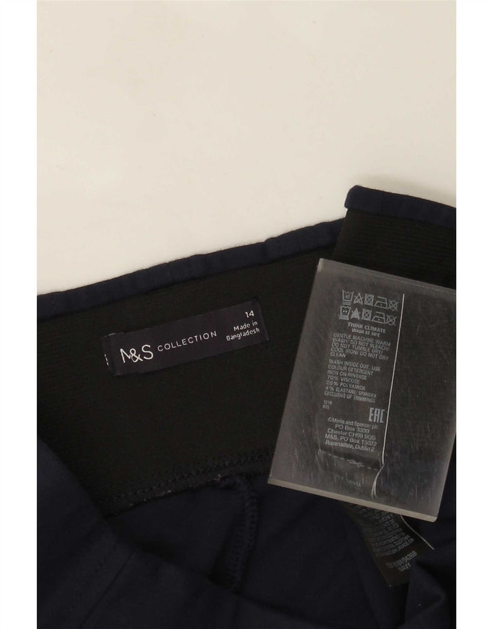 Leggings femininos Marks & Spencer UK 14 grandes viscose azul marinho