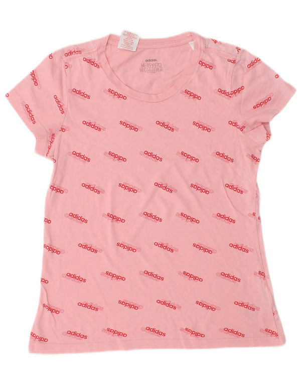 Camiseta Adidas Meninas Graphic 14-15 Anos Algodão Rosa