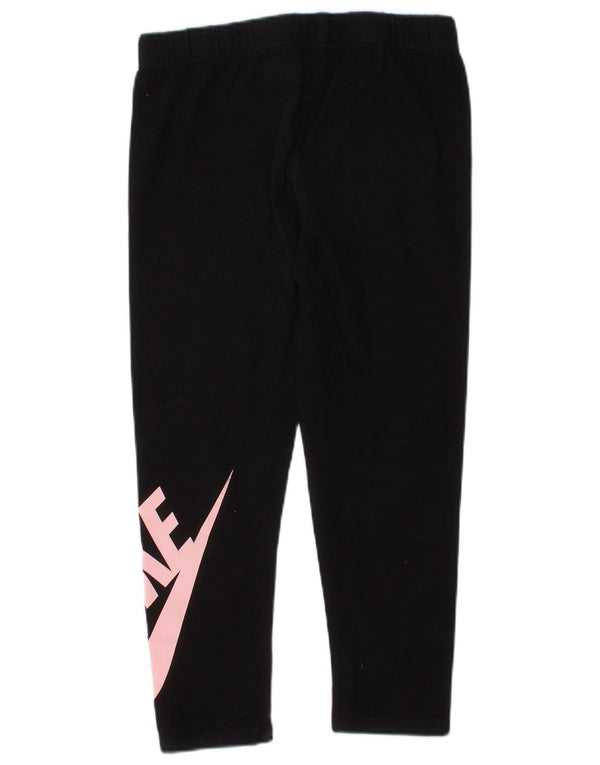 Leggings Nike Graphic para meninas 4-5 anos pequenas pretas
