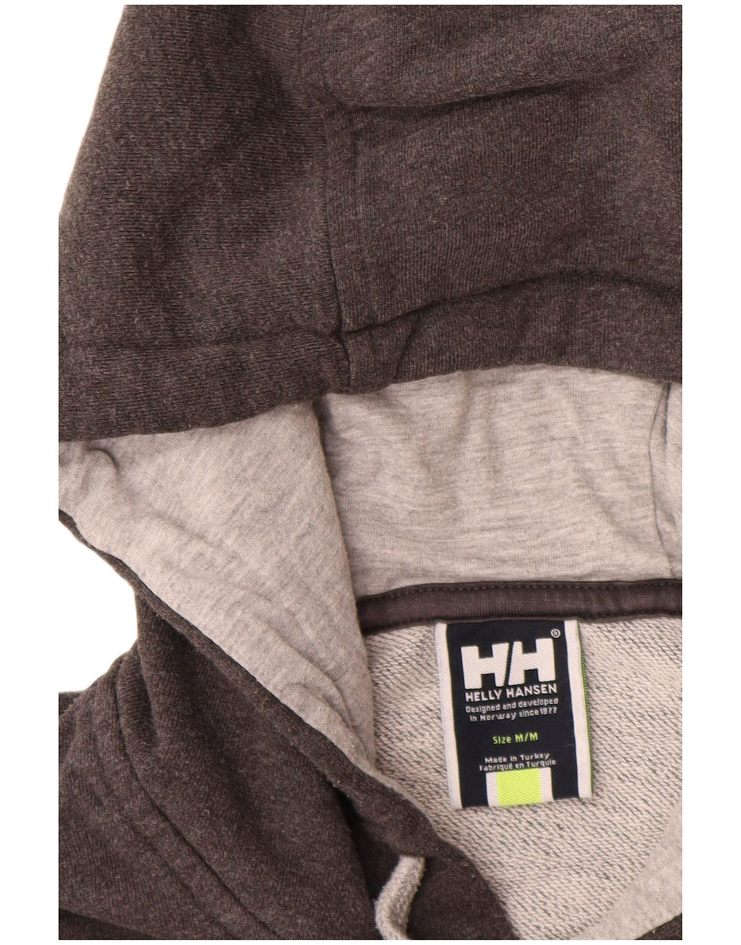 Suéter masculino com capuz gráfico HELLY HANSEN algodão cinza médio