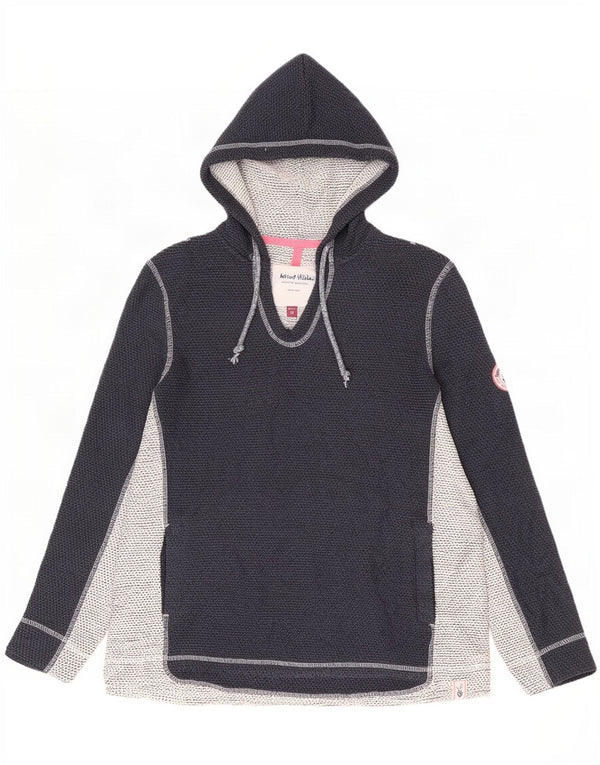 Moletom com capuz feminino Weird Fish UK 18 XL azul marinho colorblock acrílico