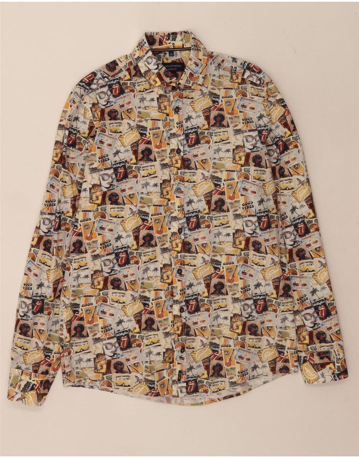 Casa Moda Camisa masculina Woodstock tamanho 39/40 médio multicolorido