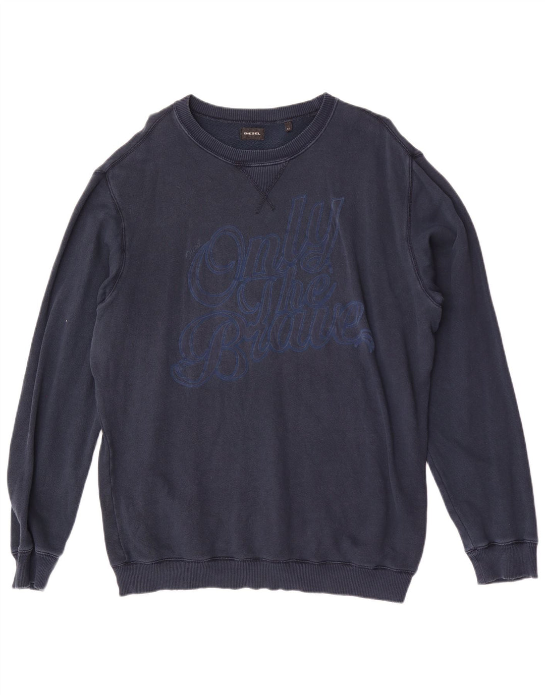 Diesel masculino moletom gráfico jumper XL azul marinho