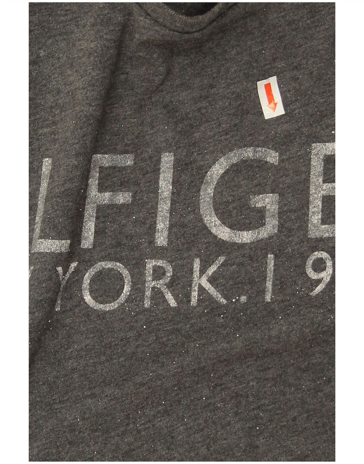 Tommy Hilfiger Camiseta masculina gráfica grande algodão cinza