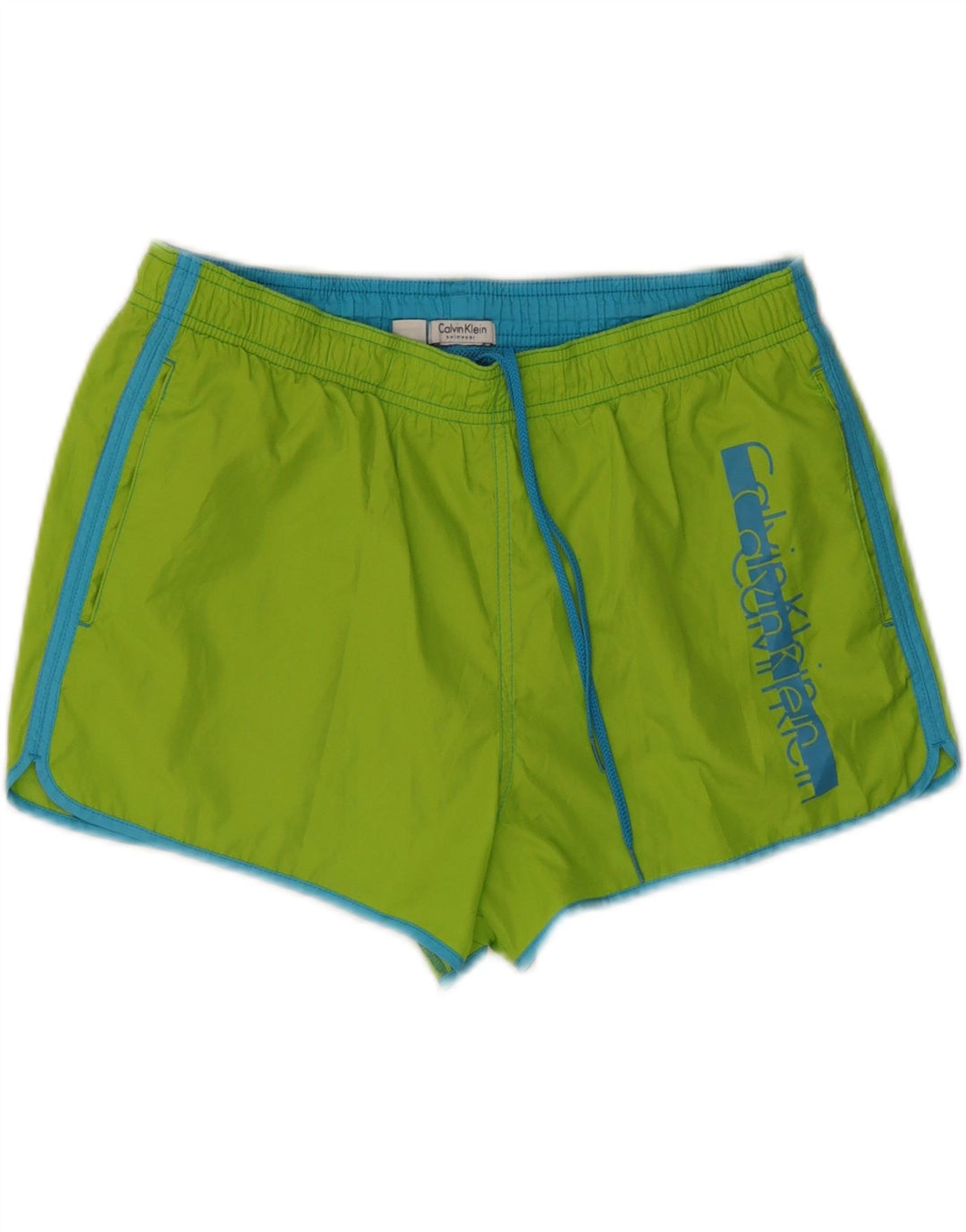 Shorts de natação feminino Calvin Klein gráfico UK 14 verde médio