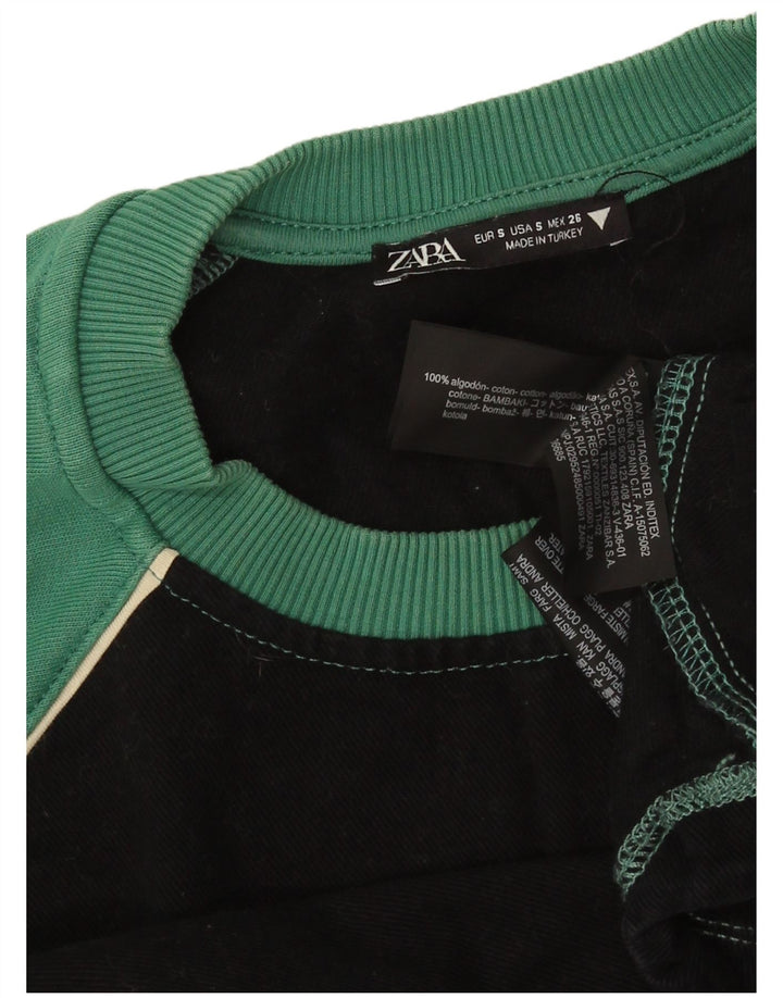 Zara moletom feminino oversized jumper UK 10 pequeno bloco colorido preto