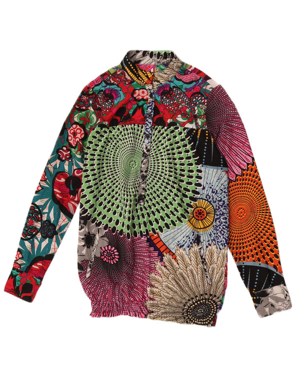Blusa feminina pulôver Desigual Reino Unido 10 pequenos retalhos multicoloridos