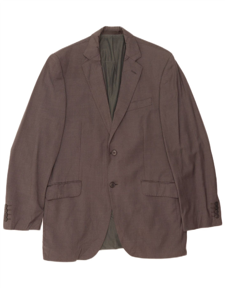 Jaqueta blazer masculina de 2 botões Marks & Spencer Reino Unido 40 lã cinza médio