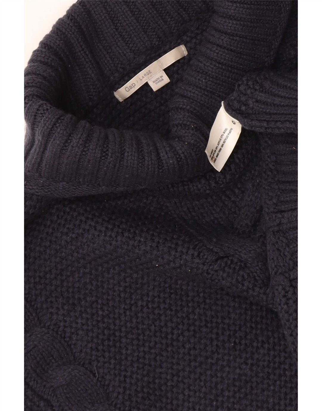 Suéter feminino Gap com gola alta e gola alta Reino Unido 16 grande azul marinho nylon